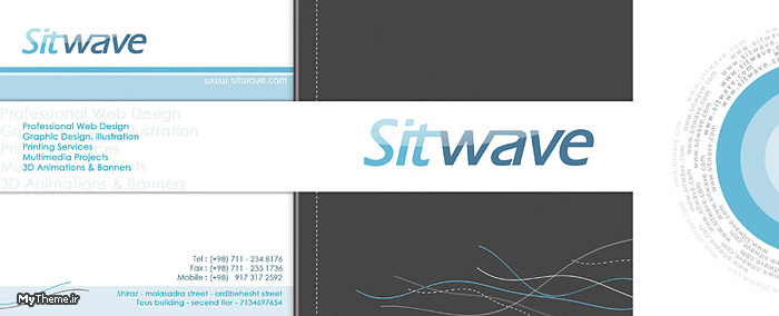 طرح جلد CD شركت Sitwave - داراي سه بخش روي جلد، پشت جلد، بخش داخلي